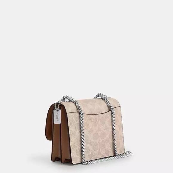 NWT Coach Mini Klare Crossbody Bag Signature Canvas CW206 Silver/Sand/Taupe - Picture 6 of 9